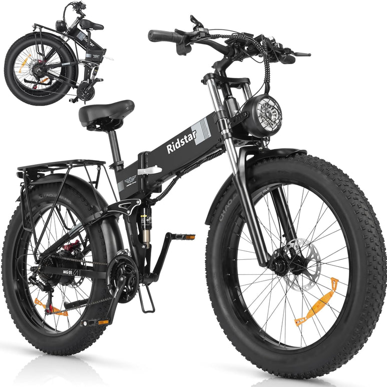 Ridstar DC26 750W Folding Fat Tire Mountain Electric Bike